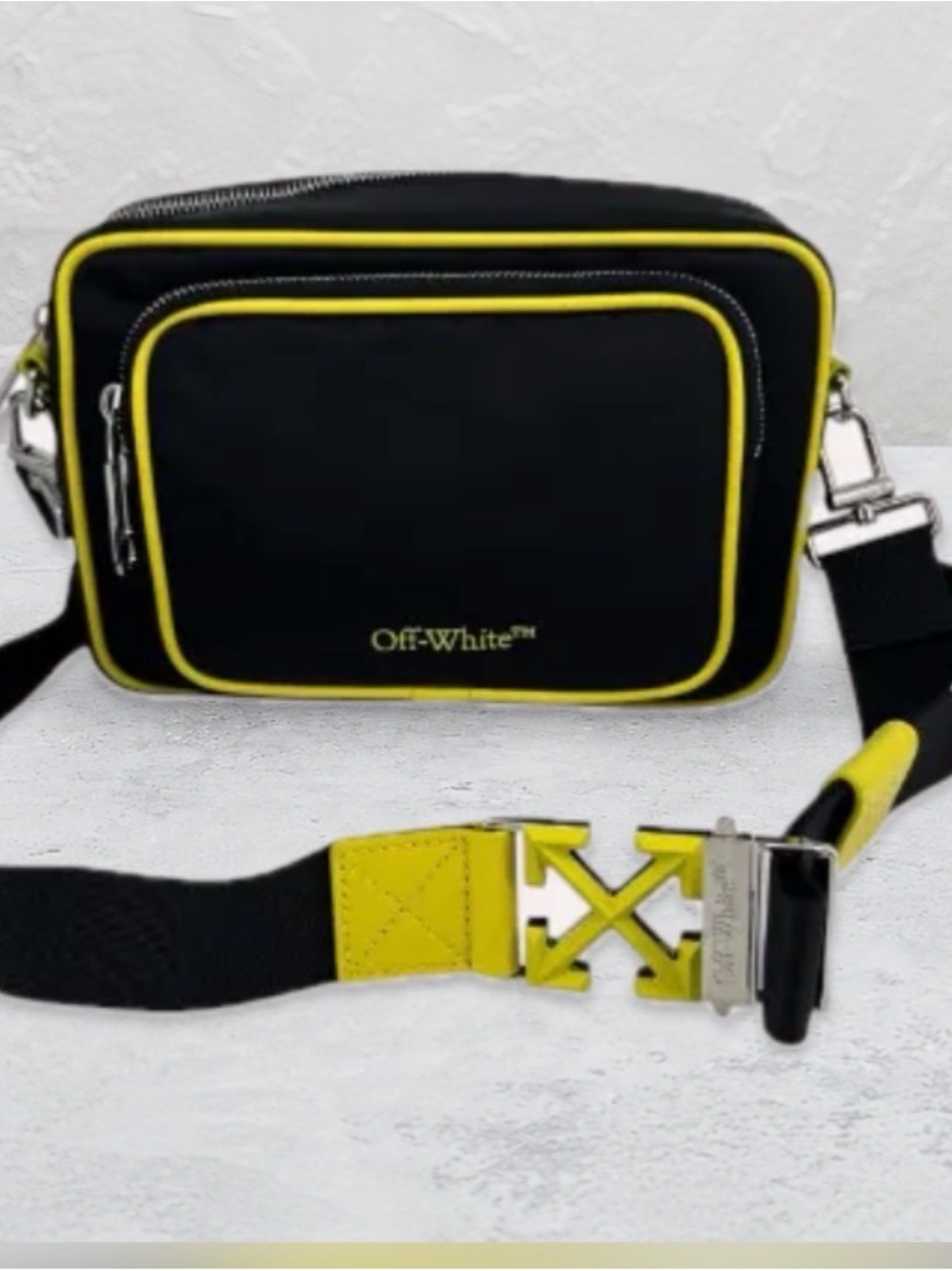 Off-White Black and Yellow Messenger Crossbody Bag